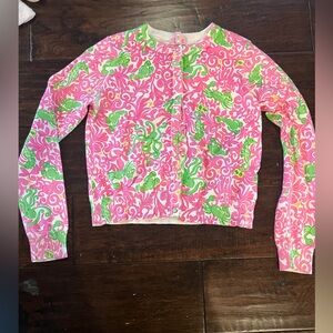 Lilly Pulitzer Pink and Green Swirl Cardigan